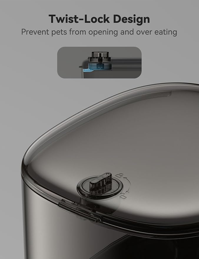 WOPET 6L Automatic Cat Feeder, WiFi Automatic Dog Feeder with APP Control for Remote Feeding, Cat Food Dispenser with Low Food Sensor and Voice Recorder, Up to 15 Meals Per Day