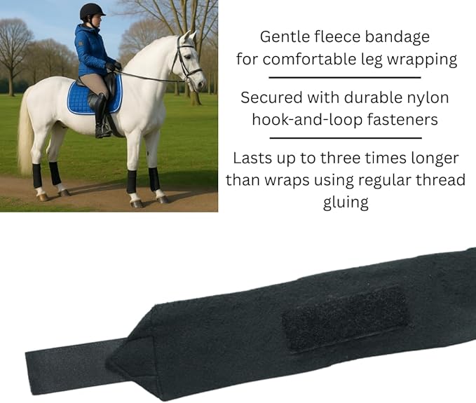 Horse Leg Bandage/Horse Leg wrap (Set of 4) Red, Blue, Navy Blue, and Black (Black)