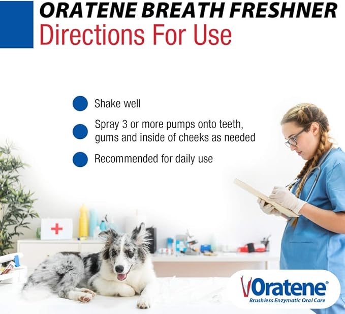 Zymox Oratene Brushless Oral Care Breath Freshener for Dogs and Cats, 4oz