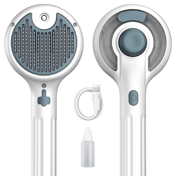 Cat Steam Brush, 3-in-1 Self-Cleaning Pet Grooming Tool with Water Spray, Shedding & Massage Comb for Long & Short Hair Cats and Dogs