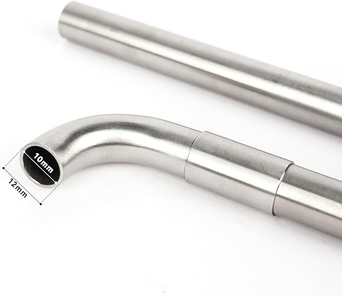 LANDEN 304 Stainless Steel Lily Pipes with Clamps for Rimless Glass Aquarium, Inflow and Outflow Set (Pipe Diameter 12mm)…