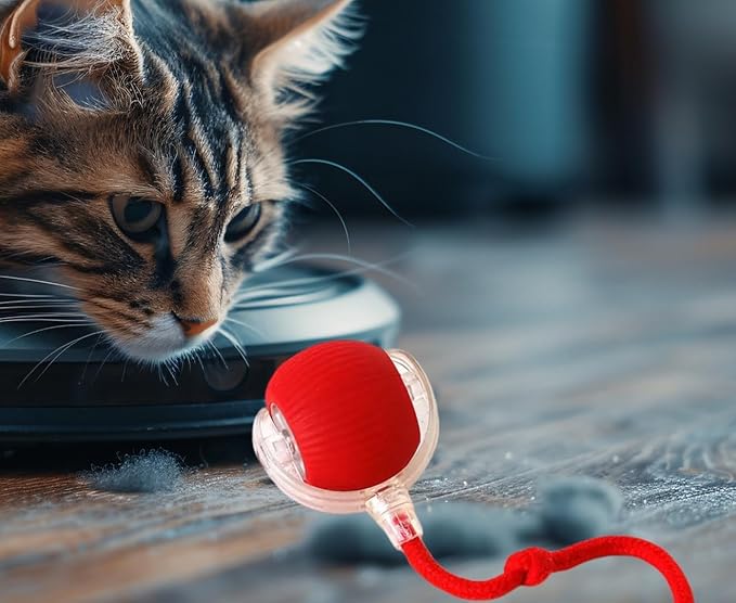 Interactive Pet Chase Toy - Rechargeable, Motion Ball, Self-Moving Kitten Toy for Indoor Interactive Playing, Smart Cat Rolling Ball