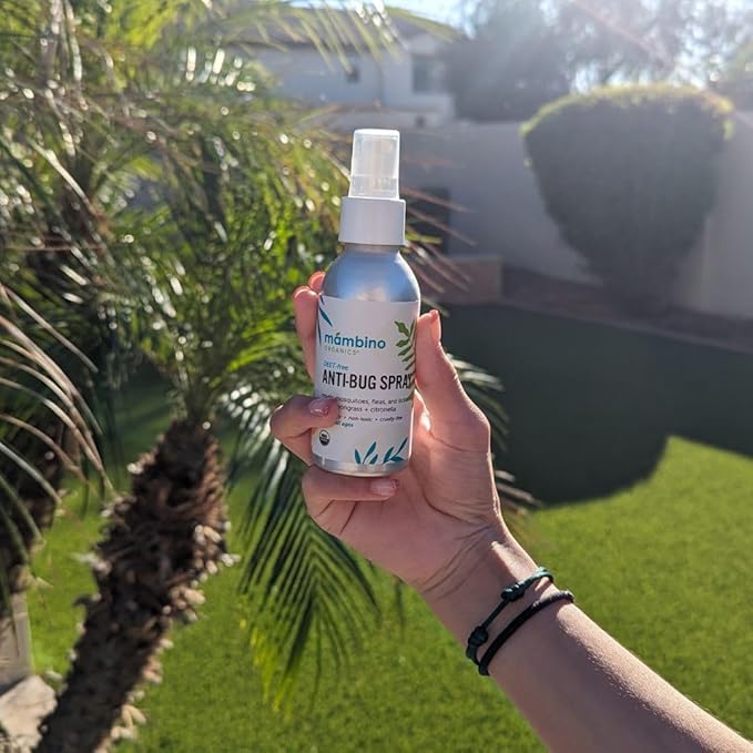 Mambino Organics Outdoor Set - Anti-Bug Mosquito Repellent Spray, Soothing Stick – All Natural, DEET-Free, Citronella Insect Repellant – 4 Fluid Ounces