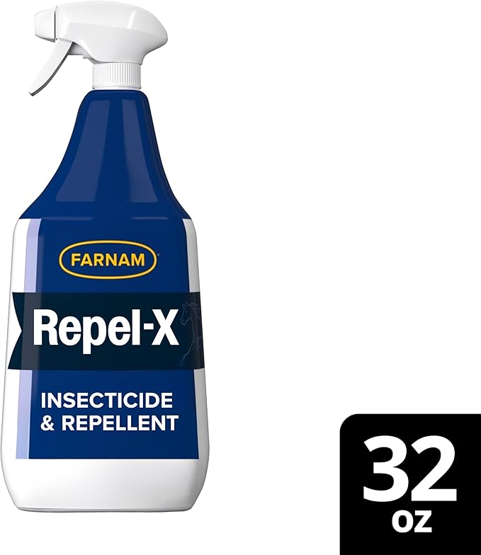 Farnam Repel-X Ready-To-Use Fly Spray, Insecticide And Repellent For Horses And Dogs, 32 Fluid Ounces, 1 Quart Bottle With Trigger Sprayer