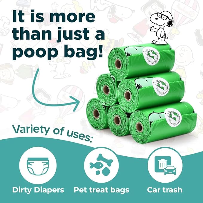 The Original Poop Bags® Peanuts Dog Waste Bags – 38% Plant Based, Leak-Proof & Durable, Large Dog Poop Bags for Dispensers, Unscented (960 Count)