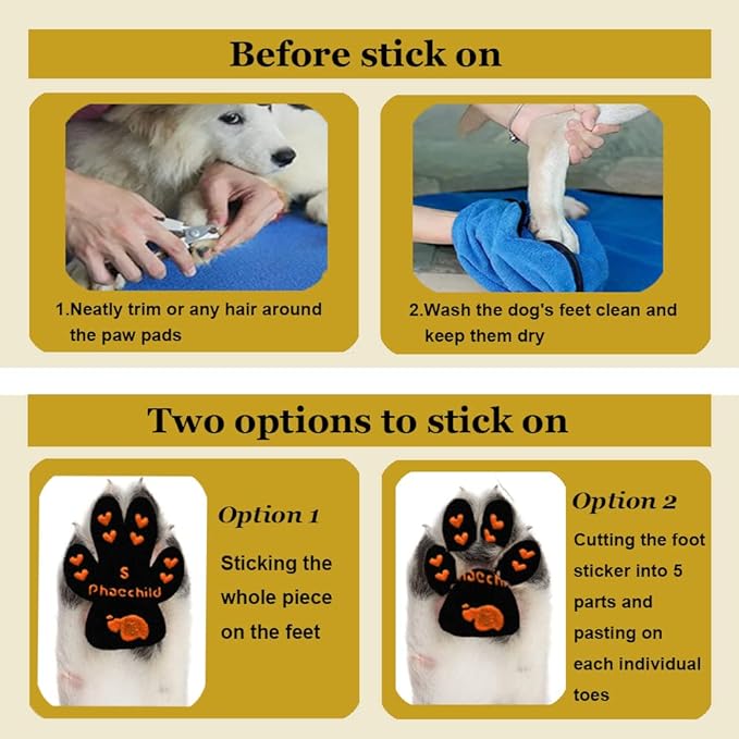 Dog Paw Pads Anti-Slip Grips,Dog Paw Protectors for Senior Dogs on Hot Pavement,Provides Traction to Keep Them from Slipping on Smooth Floors 20 sets-80 Pads Multicolor M