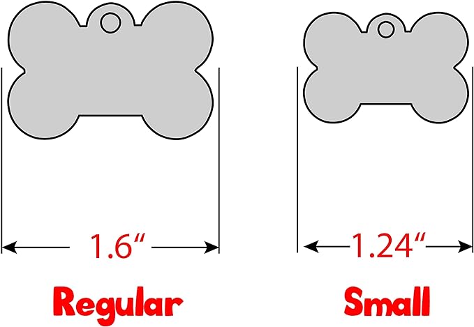 Personalized Dog Tag with 5 Lines of Custom Deep Engraved Durable Stainless Steel Pet ID Name Tag Designer Regular Size Bone