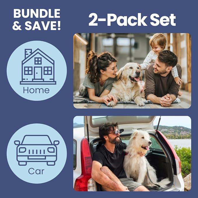 Dog First Aid Kit 2-Pack – Vet-Approved Pet First Aid Supplies for Dogs & Cats in Emergencies – Pet First Aid Guide, Tick Remover, Slip Leash & Medical Essentials for Home, Camping, Car, Travel