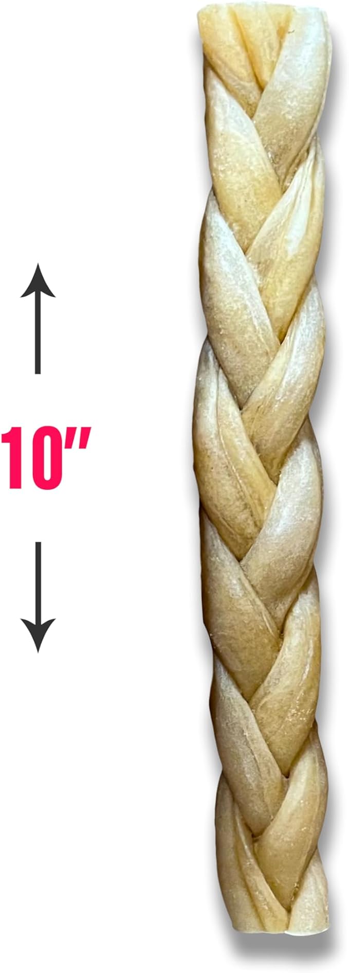 Odor-Free Super Braided Collagen Dog Chews (10-Inch). - Long-Lasting Bully Stick & Rawhide Alternative, Single Ingredient Chew Treat for Aggressive Chewers (Pack of 20)