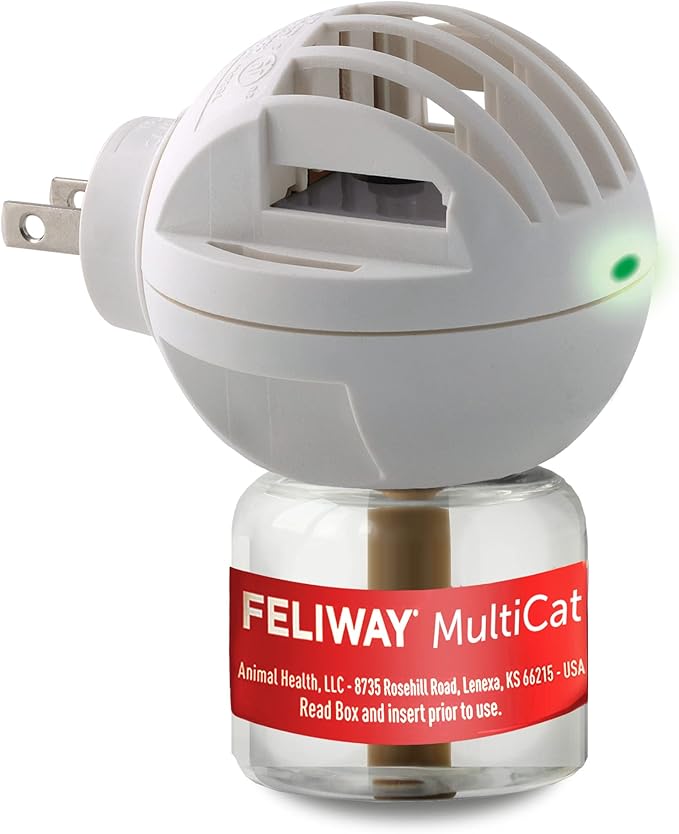 FELIWAY MultiCat 30 Day Cat Calming Plug In Pheromone Diffuser Starter Kit, 48ml - Helps Reduce Conflicts and Signs of Tension in Multi-Cat Households