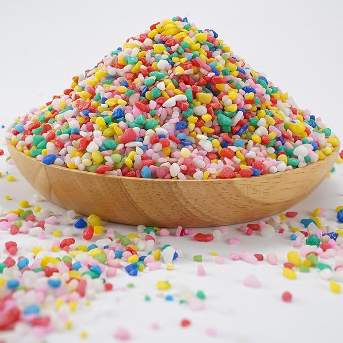 TOYPOPOR 6 lb Decorative Rocks, Mini Rainbow Gravel Pebbles Aquarium Gravel Mixed Color Stones Succulent Cactus Bonsai Gritty Mix Rocks for Top Dressing, Plants, Fish Tank, Lanscaping, Home Decor