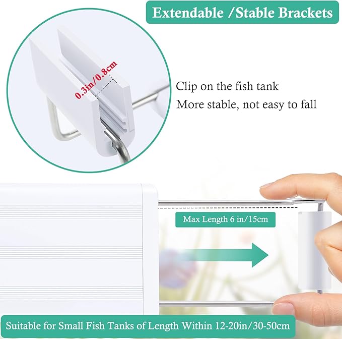 HITOP Full Spectrum LED Aquarium Light – 32-40" Classic Fish Tank Light with Timer, Aquarium Plant Light with Stable Extendable Brackets (32-40in)