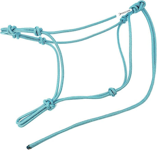 Horse Rope Training Halter - 4 Knot 1/4" Stiff Halter Cord - Used by Famous Trainers Multiple Sizes Multiple Colors