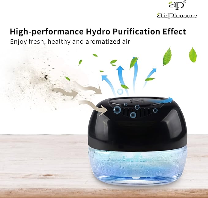 Purifier Air Washer, Air Fresher Aroma Diffuser for Home, Office, Air Purifier with Night Light (Black)