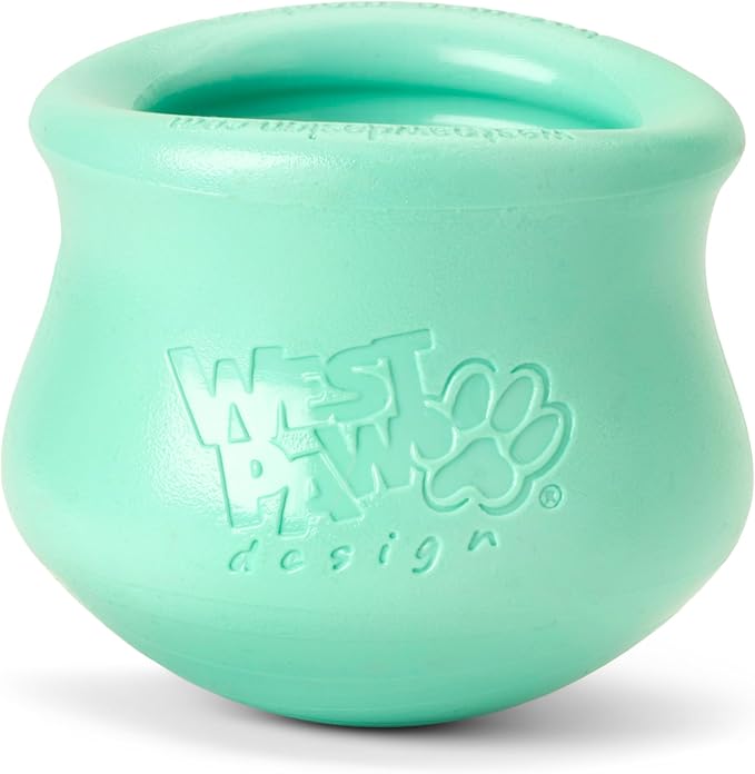 WEST PAW Zogoflex Limited Edition Toppl Treat Dispensing Dog Toy Puzzle – Interactive Chew Toys for Dogs – Dog Toy for Moderate Chewers, Fetch, Catch – Holds Kibble, Treats, Small 3", Mint
