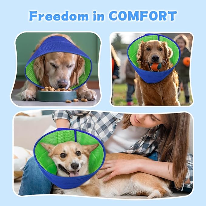 Inspack Soft Dog Cone Collar Alternative, E Cones for Medium Small Dogs/Cat to Stop Licking After Surgery, Neuter Recovery Ecollars of Shame Alternatives, Comfortable Paws Comfy Elizabethan Collars