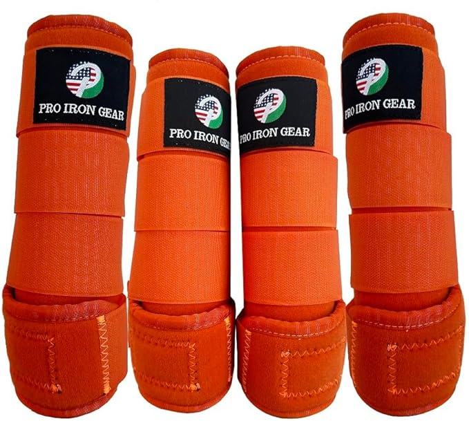 Horse Medicine Brushing Boots Leg Wraps Protection Gear Set of 2 and Set of 4 in 14 Colors