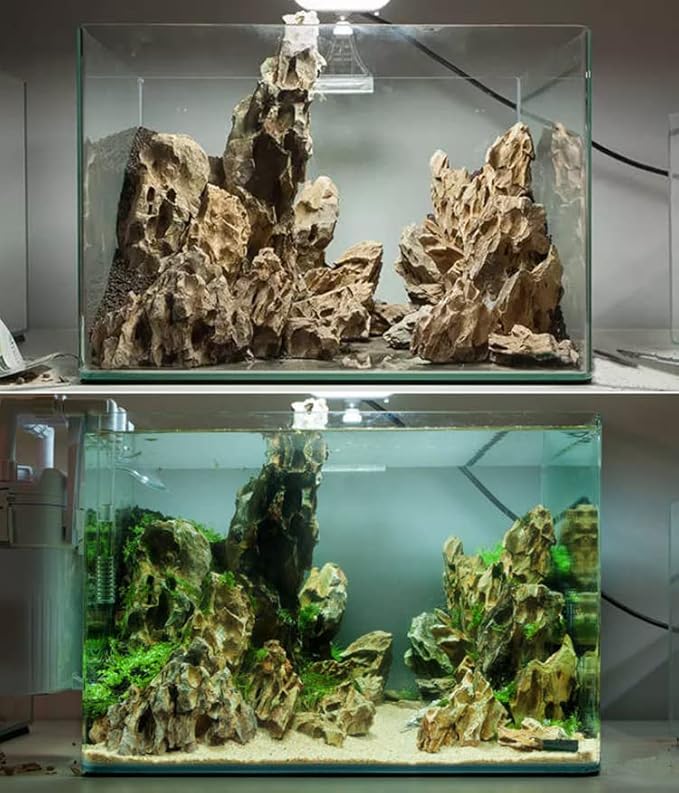 Natural Dragon Rock Carefully Selected Mixed Sizes, Decorative Aquarium Rocks, Aquarium Stones for Fish Tank (7.1lb-Large)