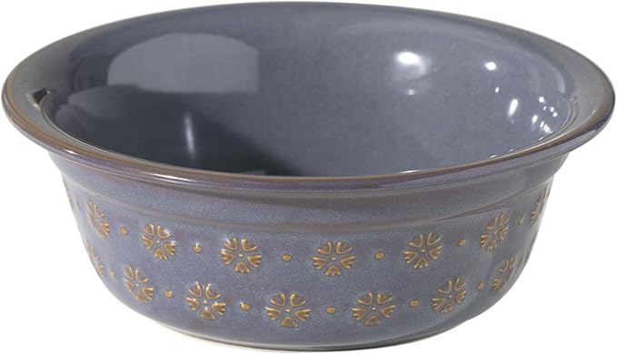 Ceramic 8.7inch Dog Bowl for Large Dog, Basic Food and Water Bowl for Replacement, Wide Opening Rounded Edge(Single Bowls, Reactived Glaze -Grey)