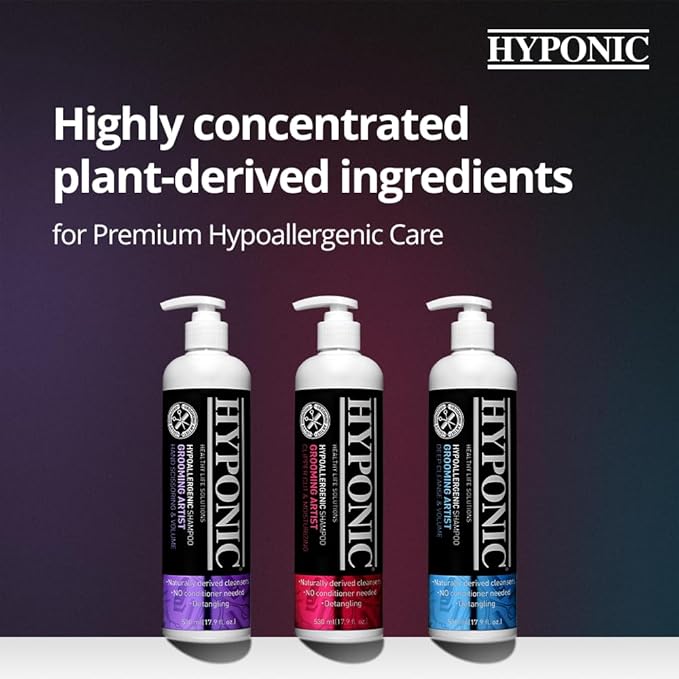 HYPONIC Grooming Artist Shampoo - Hypoallergenic Pet Shampoo for Groomers (Hand Scissoring & Volume (17.9 oz))