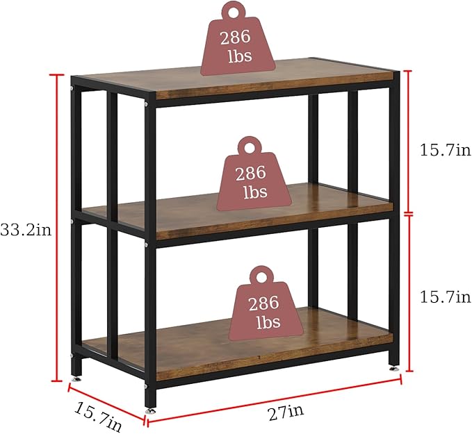 20 Gallon Metal Aquarium Stand with Shelves for Fish Tank Accessories Storage, Reptile Tank Turtle Terrariums Stand for Home Office (Black)