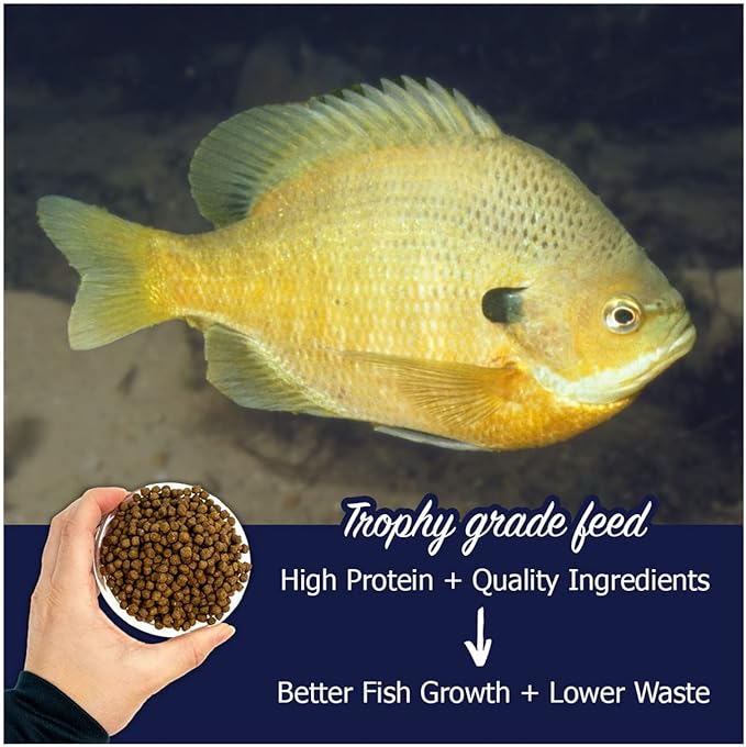 Natural Waterscapes Game Fish Food Variety | Pond and Lake Fish Food Pellets | 22 lb Bag | Feed to Bass, Bluegill, Trout, Catfish, tilapia | Floating Pellets