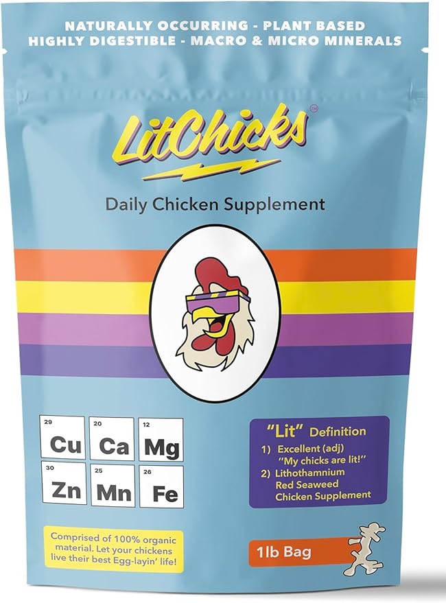 LitChicks’ Calcified Seaweed for Laying Chickens - Crushed Oyster Shell Alternative - Highly Digestible - Single Ingredient - Helps with Egg Laying & Flock Health.