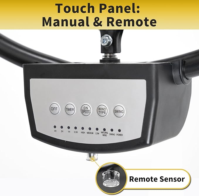 HiCFM 20" Remote Control Wall Mounted Fan, 5000 CFM High Velocity 3-Speed Oscillating Wall Fans with Timer for Industrial, Commercial, Warehouse, Garage, Gazebo and Patios - UL Listed, 2 Pack