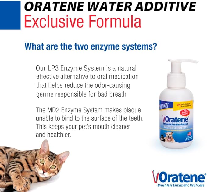 PET King Brands Zymox Oratene Water Additive Enzymatic Brushless Oral Care, 4 Ounces