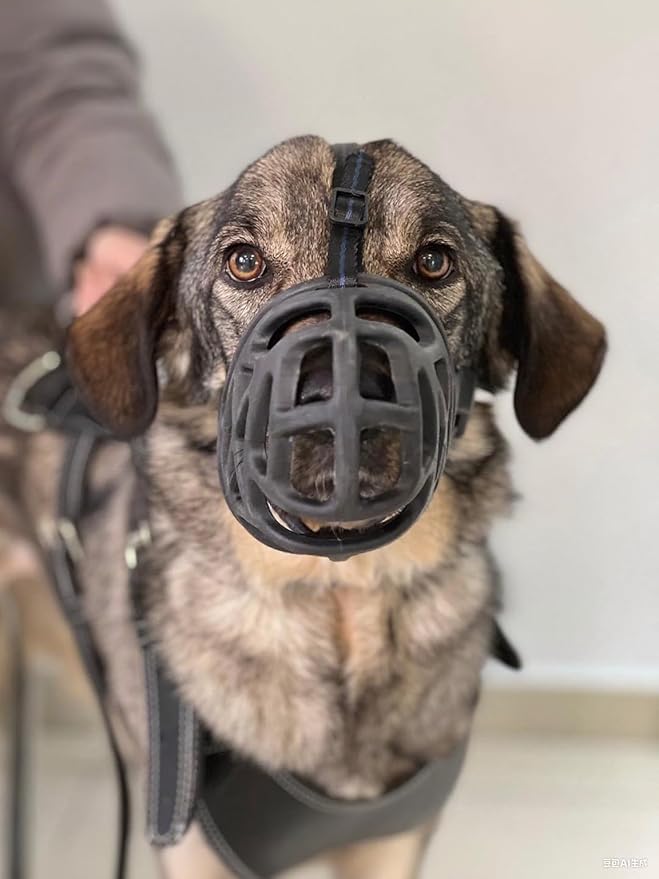 Mayerzon Dog Muzzle, Breathable Basket Muzzles for Small, Medium, Large and X-Large Aggressive Dogs Beagle German Shepherd Doberman, Cage Mouth Guard Stop Biting Chewing for Grooming Training
