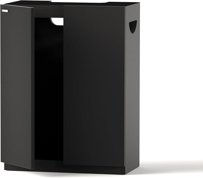 LANDEN Aquarium Wooden Stand and Cabinet Fish Reptile Sea Salt WaterTank Stand, Nano Foam Leveling Mat Included, W23.6xD11.8xH31.49in, Matte Black Painted (Stand Only)