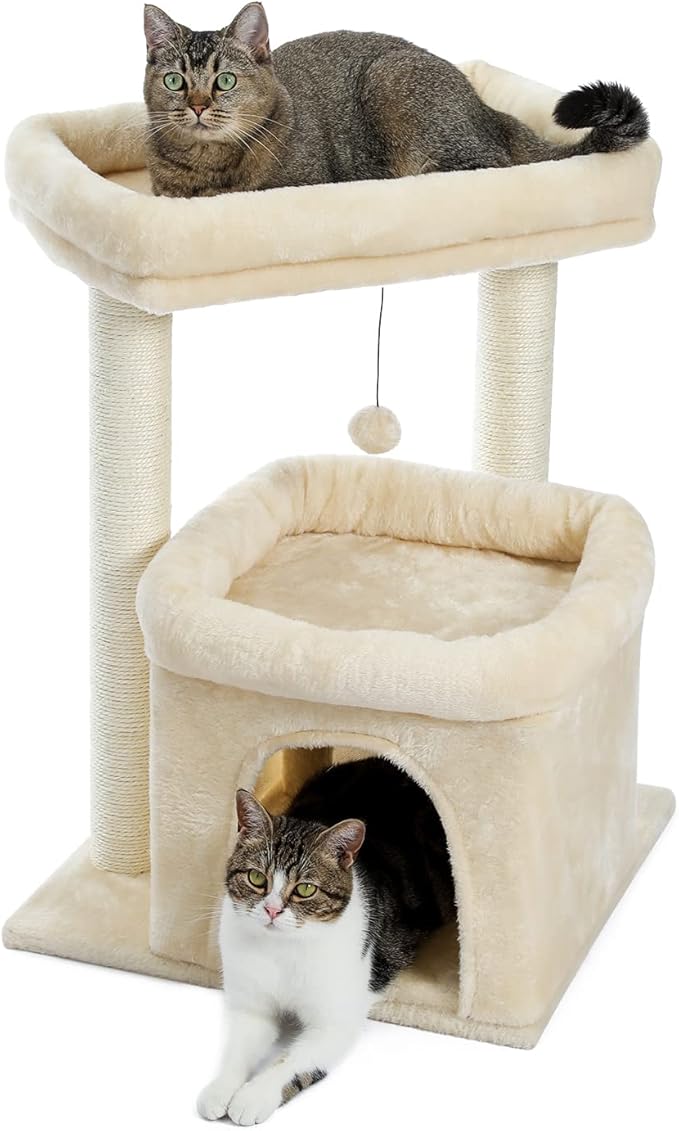 PEQULTI Cat Tree Cat Tower for Large Cats with Sisal-Covered Scratching Posts and Extra-Large Cat Perch Suitable for Indoor Cats