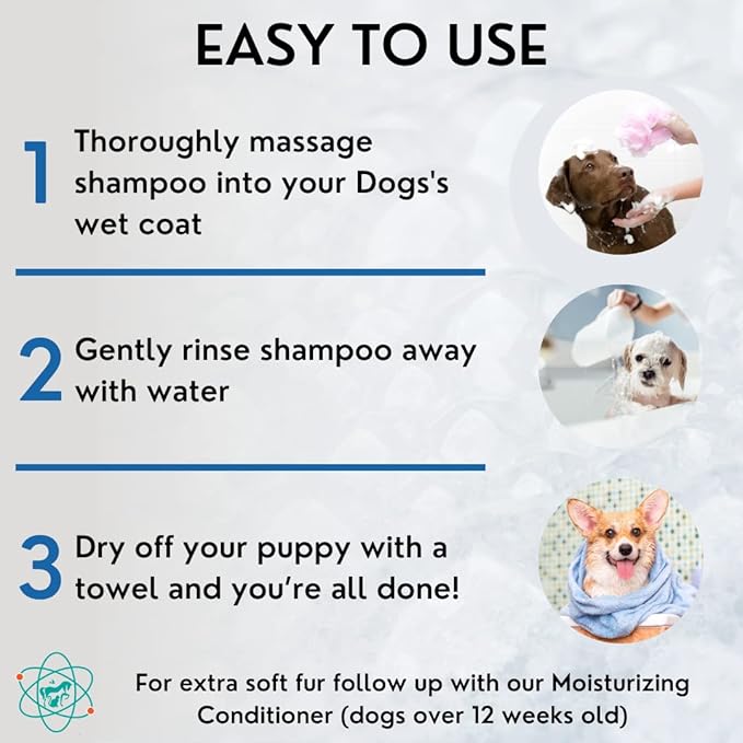 16 floz 5 in 1 Dog Shampoo for Itchy Skin - Sensitive Skin Dog Shampoo for Smelly Dogs - Dog Shampoos & Conditioners - Made in The USA