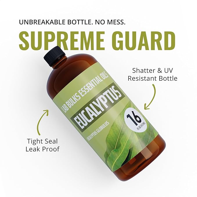 Eucalyptus Essential Oil (2 Pack) for Diffusers, Home Care, Candles, Aromatherapy, 16 oz Bulk Bottle, Eucalyptus Oil Spray