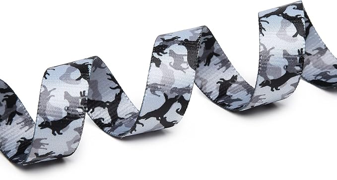 Mercano Adjustable Dog Collar - Special Design Patterns, Soft Nylon Comfortable Sturdy Pet Collar for Small Medium Large Dogs (S, Dog Camouflage Grey)