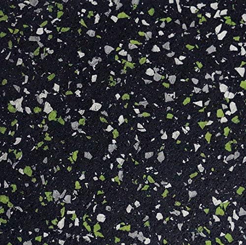 American Floor Mats - Extreme Rubber Gym Tiles - 1 Inch Thick Colorful Rubber Gym Tiles - Superior Shock and Sound Absorbing Tiles - 35% Green/Grey/White 25 Tile Pack (Covers 100 Sq Ft)