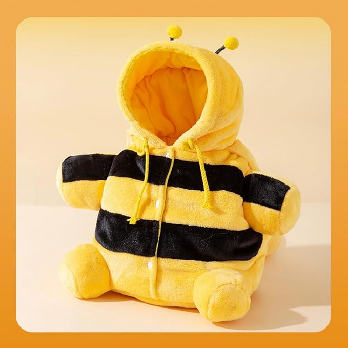 Cat Puppy Costume Winter Warm Outing Backpack Cute Bear Bee Design Anti-Escape Bag for Kitten Cat Small Dog (bee,Medium)