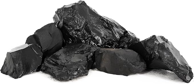 Unocho Aquarium Slate Rocks 10LB Fish Tank Stones Black Rocks for Aquarium,Aquascaping,Fish Tank Decoration, Reptile Basking Platforms, Bonsai & Garden-7Pcs 3-7inches