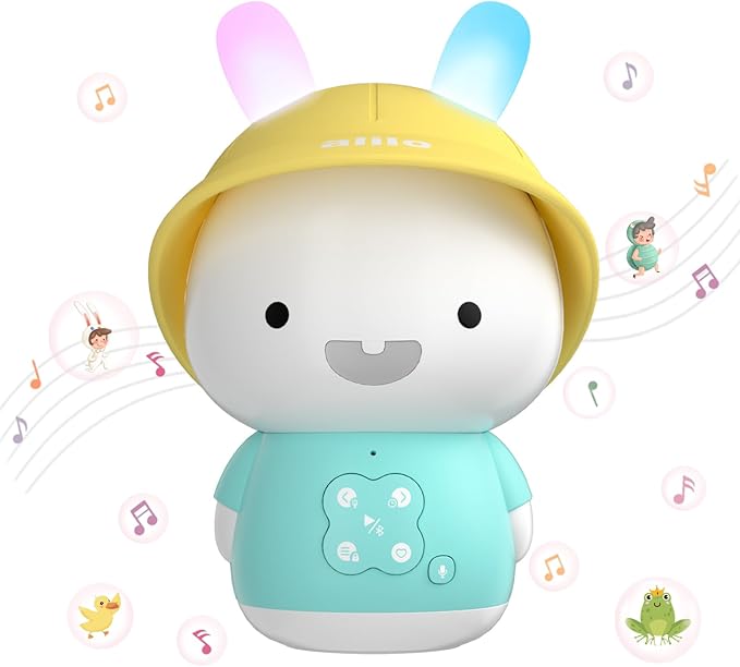 alilo Bunny Kids Music Player, Storytelling Toys for Toddler 1-3-5,Infant Baby Boy Girl Gifts Pre-Loaded 30 Stories/48 Nursery Rhymes/12 Soothing Music,with Nightlight,Bluetooth,Record Function