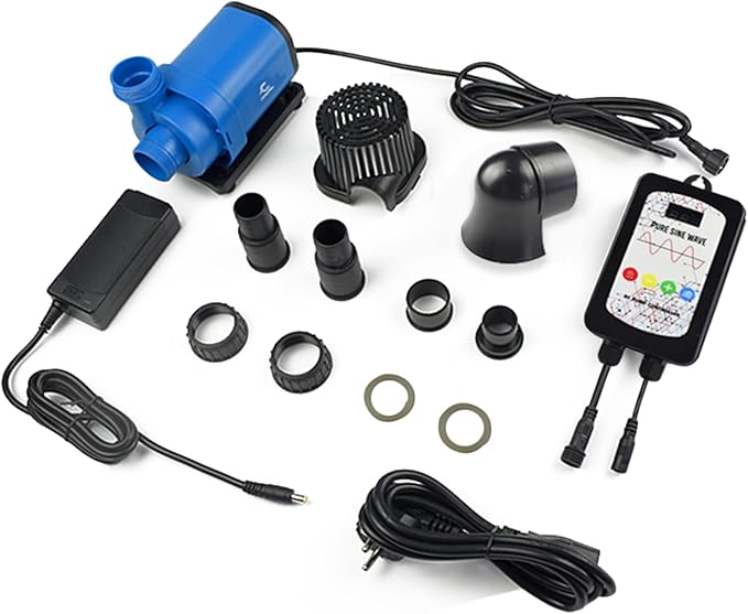 CONQUERALL 3170GPH 80W 24V 27.5ft DC Return Pump CHS-12000 Quiet Controller Warranty Water Pump for Aquarium Saltwater, Fish Tank, Coral, Aquaculture, KOI Pond, Sump,Hydroponic