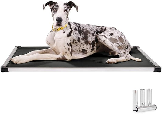 K9 Ballistics Chew Proof Armored Padded Dog Crate Bed, Virtually Indestructible, Legs Included (Obsidian Black, Large (41" L x 27" W x 5" H))