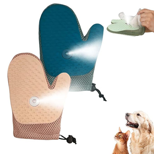 All-in-One Grooming Mist Glove for Pets, Cat Grooming Steam Gloves, Double Sided Pet Hair Remover Gloves for Clothes Furniture, Removal Glove Tool For Long Short Curly Dogs Cats Hair (Pink+Blue)