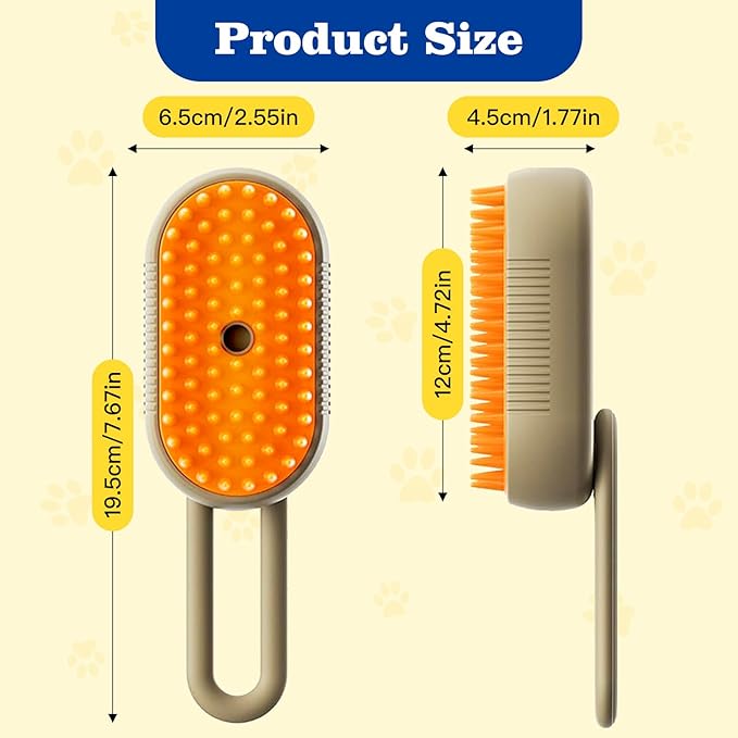 Cat Steam Brush for Shedding with Foldable Handle 4 in 1 Rechargeable Steam Brush for Cats and Dogs,Haired Pets Spritz Defur Comb for Cats Pet Spray Grooming Tool for Hair Removal & Massage