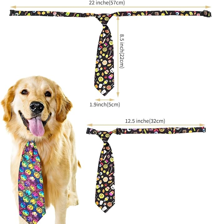 PET SHOW 10pcs Halloween Medium Dog Ties Neckties for Large Dogs Adjustable Holiday Grooming Accessories Neck Ties Bowties Girl Boy Festival Costumes Assorted Puppies Cats Party Favor
