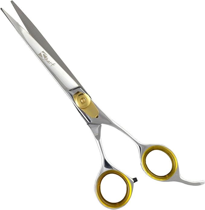 Sharf Gold Touch Pet Grooming Shear Kit 7.5 Inch Straight & 6.5" 42-Tooth Thinning Scissors