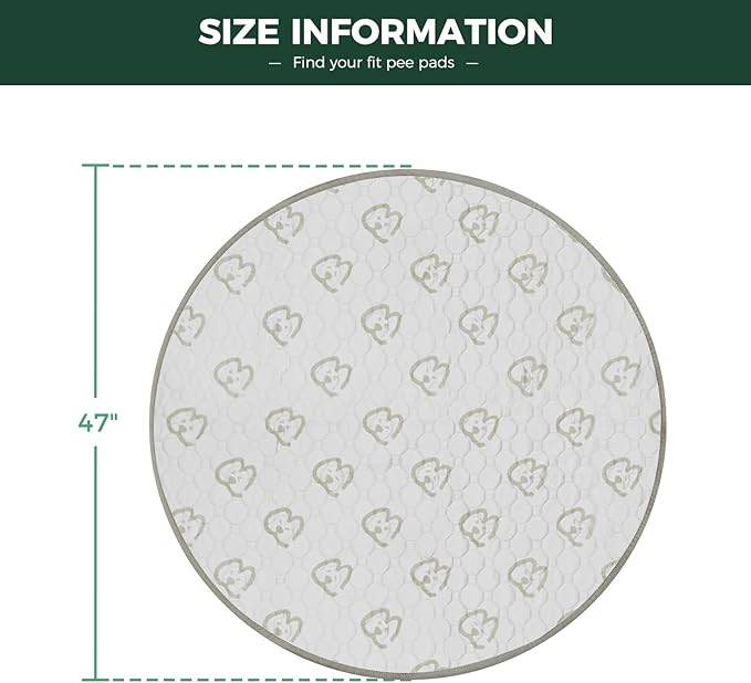 FXW Washable Pee Pads for Dogs, Puppy Pads with Super Absorbent, Specifically Designed for Whelping Box, 47" Round, Khaki, 2 Packs