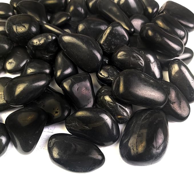 HappyFiller 18 LB Black Pebbles Decorative Polished Terrarium Rocks Stones for Aquarium,Fish Turtle Tank,Fountain,Plants Top Dressing,Cactus,Succulents,Garden Landscaping,0.8-1.6 Inch