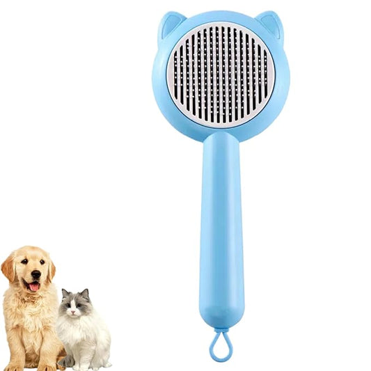 Cat Brush for Shedding，Pet Grooming Tool for Dogs，Cat Hair Brush with Self Cleaning Button for Deshedding, Easy to Removes Loose Fur