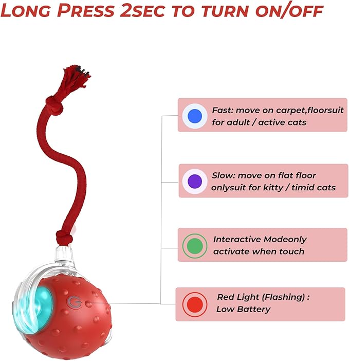 3-Pack Interactive Cat Toys Ball - 2025 New Gen with Smart Obstacle Avoidance & Auto Wake-Up,Includes 4 Speedy Tail 2.0 Ropes,Cat Spiral Spring 12Pcs, Ideal Kitten Toys for Bored Indoor Cats