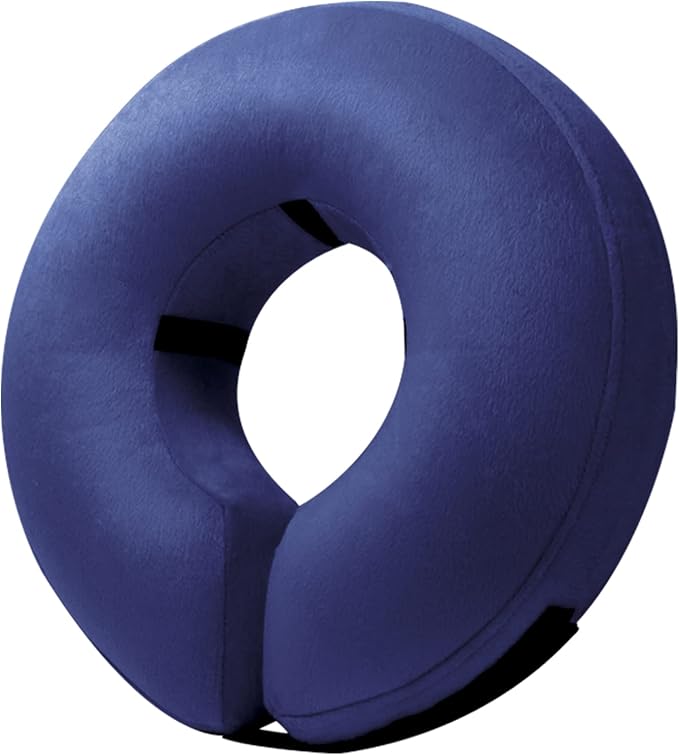 BENCMATE Inflatable Dog Cone Collar Alternative, Soft Dog Cone for Small Medium Large Dogs and Cats, Neck Recovery ECollar Donut Collar After Surgery (Large, Navy Blue)